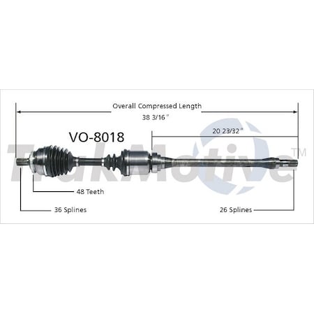 Surtrack Axle Cv Axle Shaft, Vo-8018 VO-8018